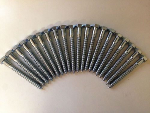 (75) hex head 3/8 x 3 1/2&#034; lag screws bright zink plated for sale