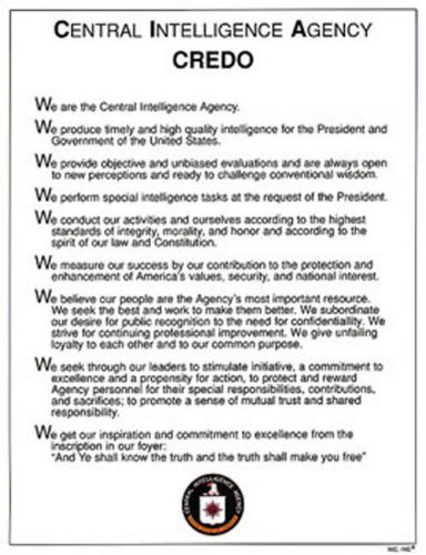 CIA Credo Collectors Print Item #P04