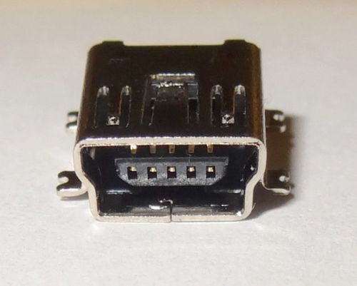 10 pcs mini USB type B Connector, Recept. , PCB mount SMD R/A by SAMTEC 25E1