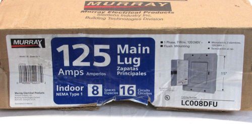 125 Amps Main Lug Load Center Indoor Enclosure, LC008DFU Murray 1 phase 3 Wire