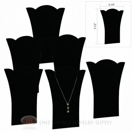 (6) Black Velvet 5 1/2&#034; Padded Pendant Necklace Display Easel Presentation