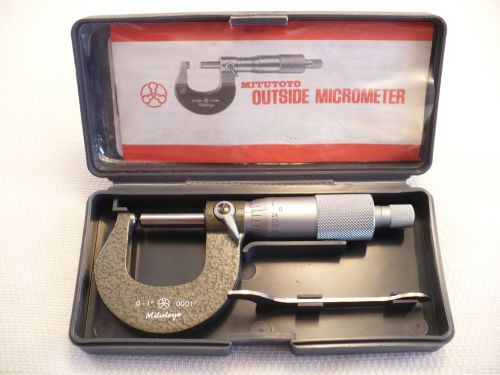 Mitutoyo 115-253, 0-1&#034;, .0001&#034;, ball end micrometer, ratchet, japan nib for sale