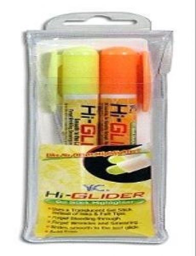 Yasutomo 1 X Hi-Glider Gel Stick, 2/ct, Yellow/Orange