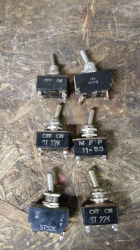 Lot of 6 Vintage 4 Pole On Off Toggle Switches