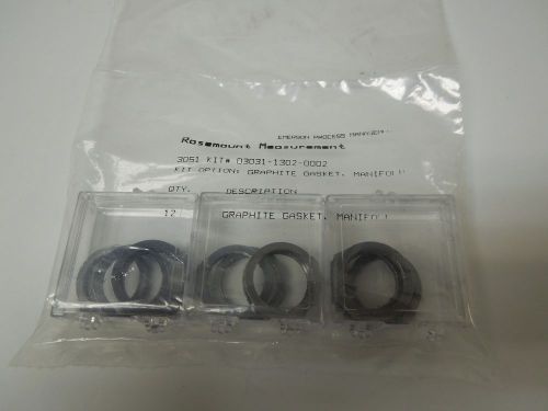 Rosemount graphite gasket  3051 kit 03031-1302-0002 manifold gasket 12 pc &lt;85192 for sale