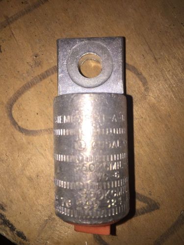 350 Copper Compression Lug 1-Hole Short, 1/2&#034; Bolt Size, Crimp