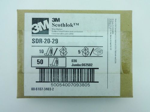 3m scotchcode sdr-20-29 wire marker tape 50 rolls 20-29 .215 in. x 8 ft. for sale