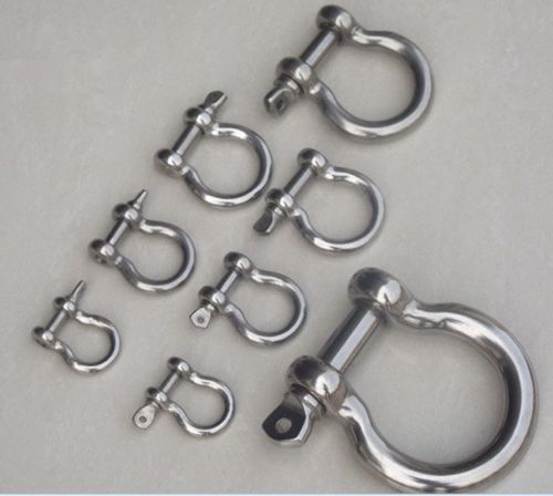 New 2pcs m10 304 stainless steel bow shackles  high strength buckle for sale