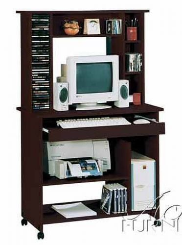 Home Office Computer Desk with Hutch Workstation Wood in Espresso Finish