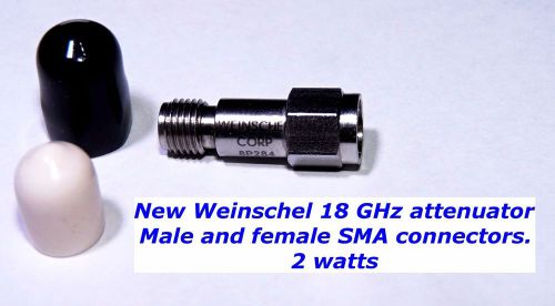 New 11 dB Weinschel 18 GHz attenuator.  SMA male and female.