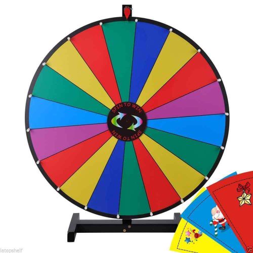 30&#034; Color Prize Wheel of Fortune Trade Show Tabletop Spin Game w/ 18 Slots