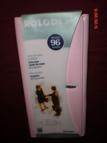 2004 Rolodex Business Card Book Holder Pink Holds 96 Cards New