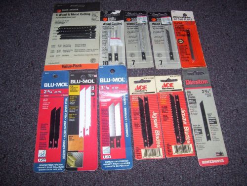 Assortment of Jigsaw Jig Saw Blades Black &amp; Decker Blu Mol Ace Hardware Disston