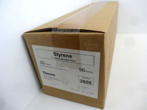 NEW BOX OF 50 THERMO STYRENE FLAT BOTTOM MICROTITER PLATES 96 WELL CLEAR PLATES