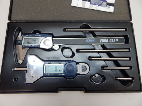 Fowler 54-004-330-0 Electronic Depth Gage &amp; Caliper set  Inspection Machinist