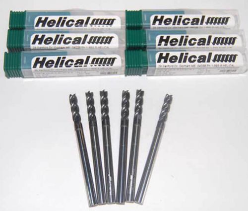 6 pc. helical 3/16&#034;x5/8&#034; vari. pitch high perf. carbide end mills w/c.r-sst,ti for sale