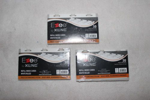 5 packs Ezee  XLNC 50 Refill Index Cards Narrow Rule 3x5&#034; XL-EZ-4391 Navneet Ed