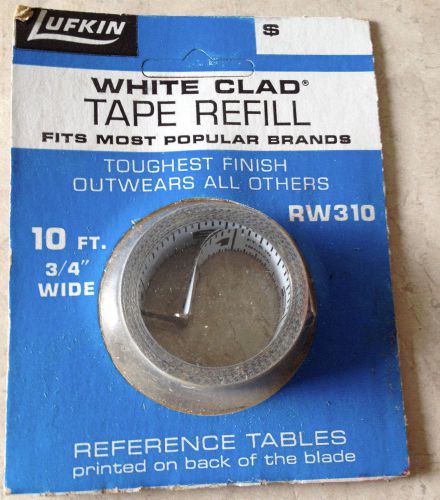 Lufkin Universal Tape Refill 3/4&#034; x  10&#039;  RW310 Fits Most Brands White Clad