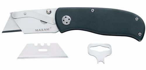 Maxam Razor Folding Knife Aluminum Handle, Thumbstud for Easy One-Handed Opening