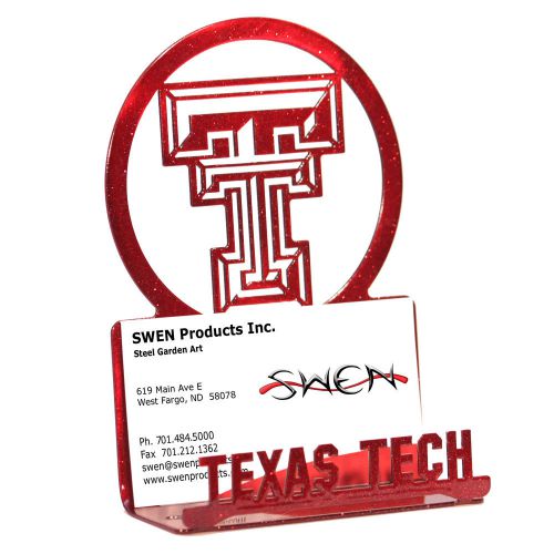 SWEN Products TEXAS TECH RED RAIDERS Metal Business Card Holder