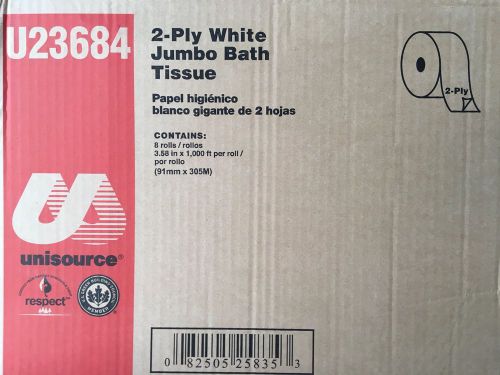 Unisource 2-Ply White Jumbo Bath Tissue