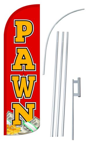 Pawn Extra Wide Windless Swooper Flag Jumbo Banner Pole /Spike