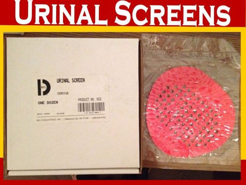 12 big d urinal screens red cerise cherry scent dozen  652 urinal screens  nib for sale