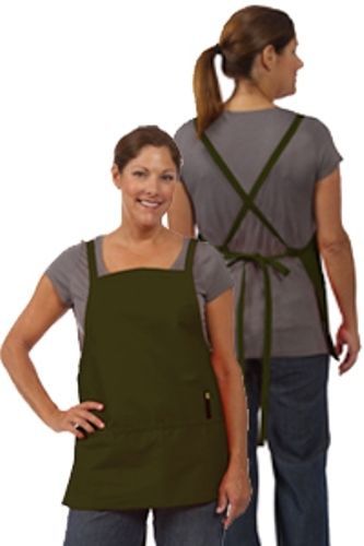 Hunter green fame fabrics f57 criss cross three pocket bib apron super nice !! for sale