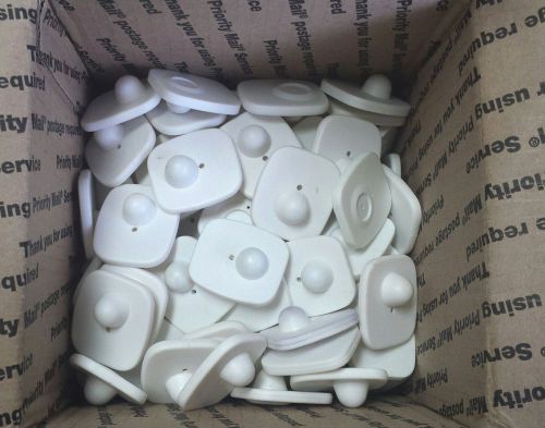 100 pcs EAS 8.2 MHz Anti Theft Security Hard Tags + pins Lot Color White
