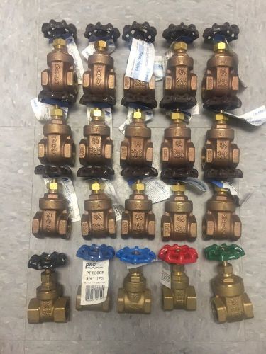 Lot of 20 matco chem oil proflo c&amp;c brass gate valve 3/4&#034;  -200 wog ips for sale