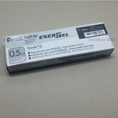 12 pcs Pentel Energel Refill 0.5mm Black color Needle Tip Made in Japan - LRN5-A