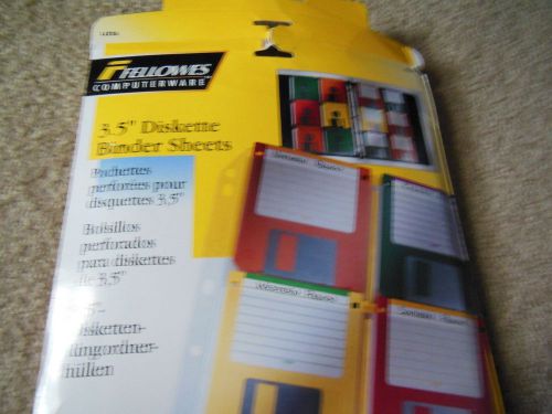LOT OF 8 FELLOWS AND ACCO 3.5 DISKETTE BINDER SHEETS