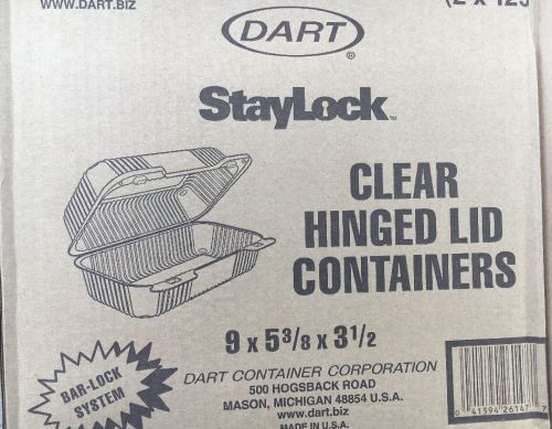 DART® Staylock 250 Clear Hinged Container Oblong High Dome 250 9 X 5 3/8 X 3 1/2
