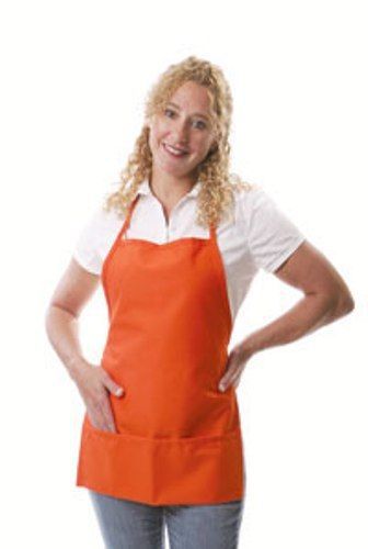 New 2 Pocket Orange Bib Apron High Quality - Kitchen /Shop / Events