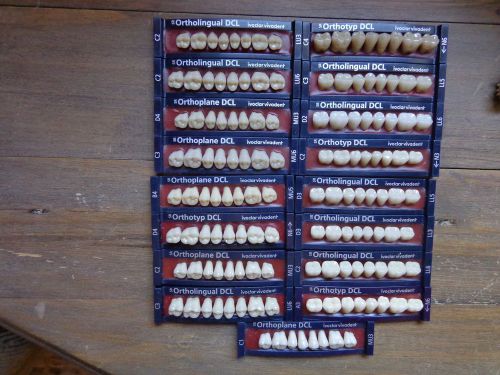 Ivoclar Vivadent Denture Teeth Lot 2 / 17 Cards Posterior Blueline DCL Lab Tech