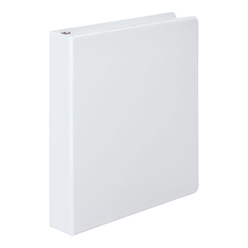 Acco wilson jones 1&#034; round 3-ring binder white inch sheet pockets paper three for sale