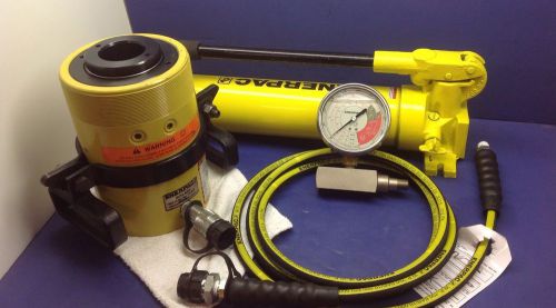 Enerpac rch603 sch603h hydraulic pump/hollow cylinder set, 60 ton cap usa made for sale