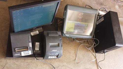 Lot of micros pos 3700 ws5a (2) terminals main server &amp; (2) printers works great for sale