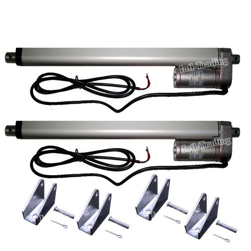 Set of 2pcs 1000n 12&#034; linear actuator 14mm/s spd 12v dc motors w/ mount brackets for sale