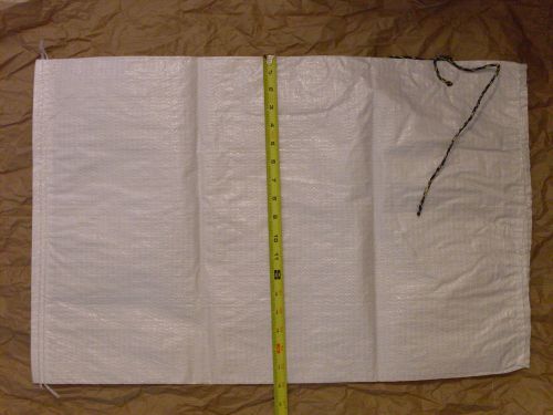 Lot of 24 Empty White Sand Bag(27.5&#034; x 18&#034;)Removable Tie String/Double Stitching