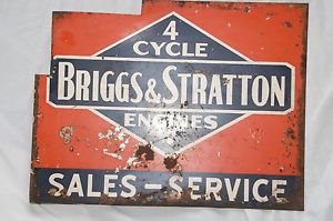Vintage Antique Briggs &amp; Stratton Flange Advertising Sign Hit Miss Gas Engine