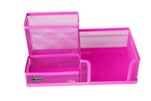 Easypag mesh desk organizer office accessories with pen holder ,pink new for sale