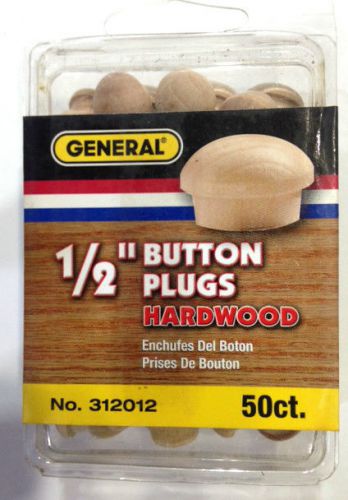 General Tools 312012 Button Head Wood Plugs-Hardwood, 1/2&#034;