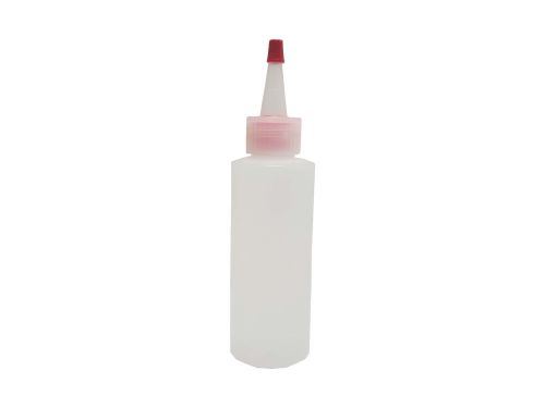 4 oz, 120ml plastic bottles clear w/yorker dispensing top with red cap 25 pieces for sale