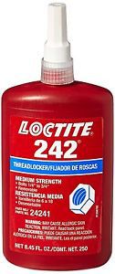 Loctite 24241 blue 242 medium strength threadlocker, 250 ml bottle for sale