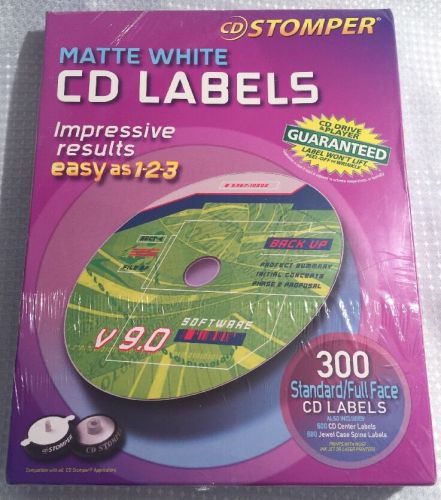New Avery CD Stomper Matte White Inkjet Laser CD Labels, Pack Of 300 Print