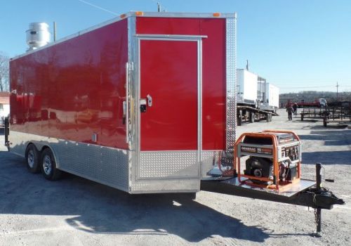 Concession trailer 8.5 x 18 red food event catering for sale