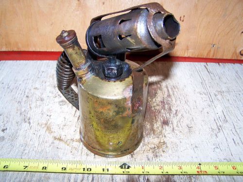 Old brass hot bulb oil engine heating torch hit miss steam magneto oiler nice! for sale