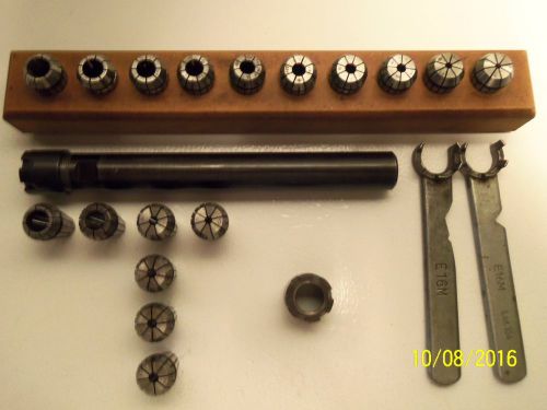 Er-16 3/4 straight shank collet holder +locking nuts+wrenches+17 er-16 collets for sale