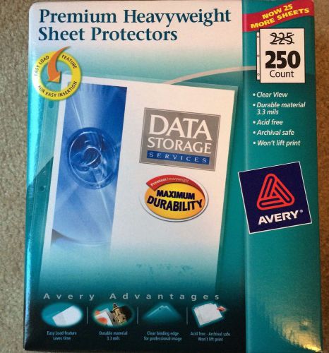 Avery top loading clear sheet protectors, heavyweight, 250 per box #76006 for sale